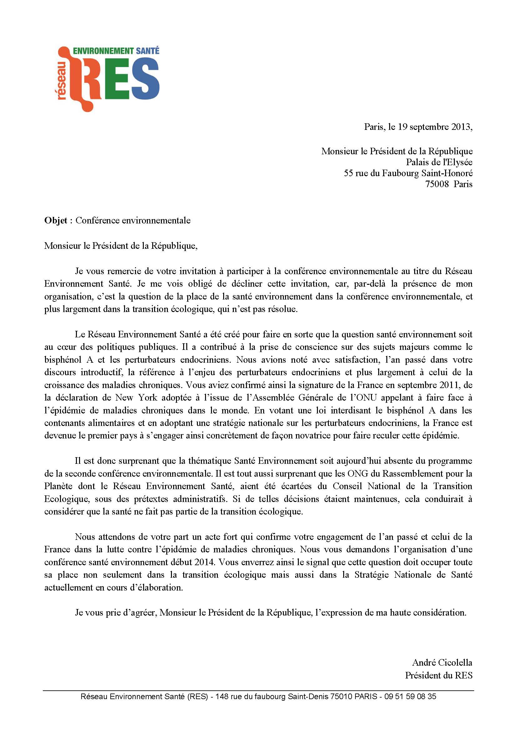 lettre_François_Hollande_Conference_environnementale_19092013_site